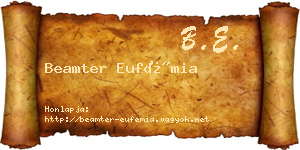 Beamter Eufémia névjegykártya